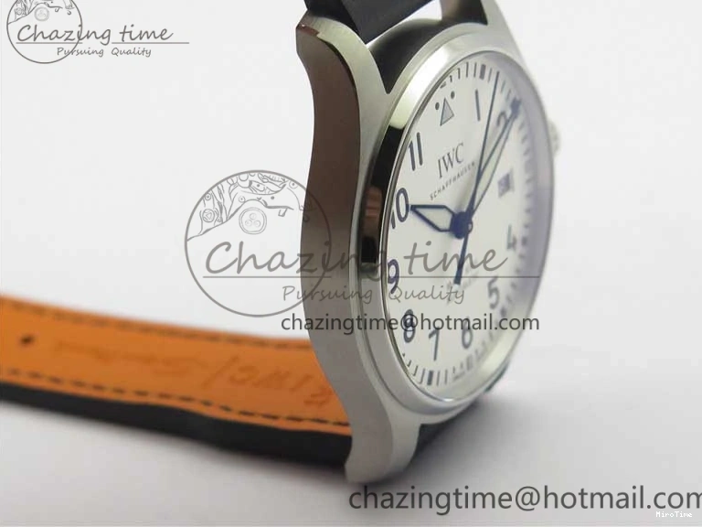 MIROTIME 0427 MARK XVIII IW327002 SS FKF 1:1 Best Edition White Dial On Black Leather Strap Affordable 7121